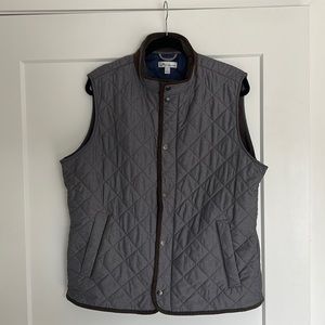 Peter Millar Essex Quilted Vest Grey Size Large